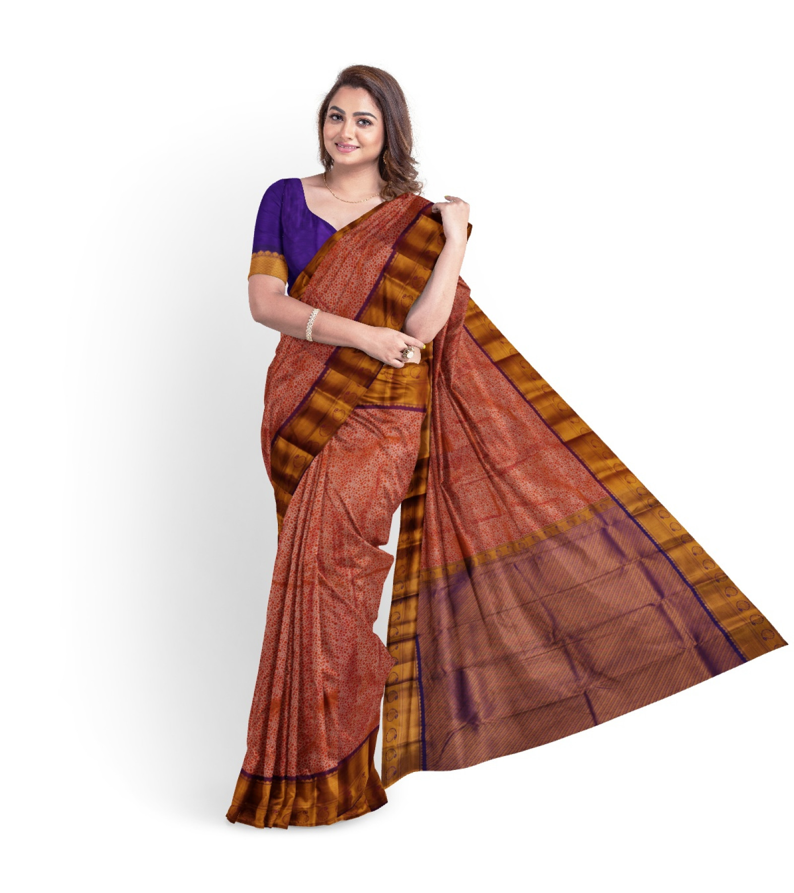 Exclusive Brown Tissue Kanchipuram Saree 